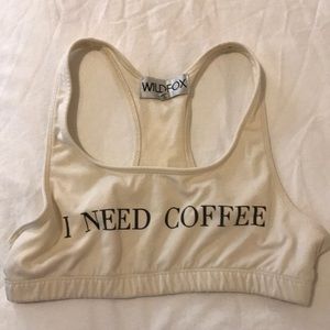 I Need Coffee Wildfox Sports Bra